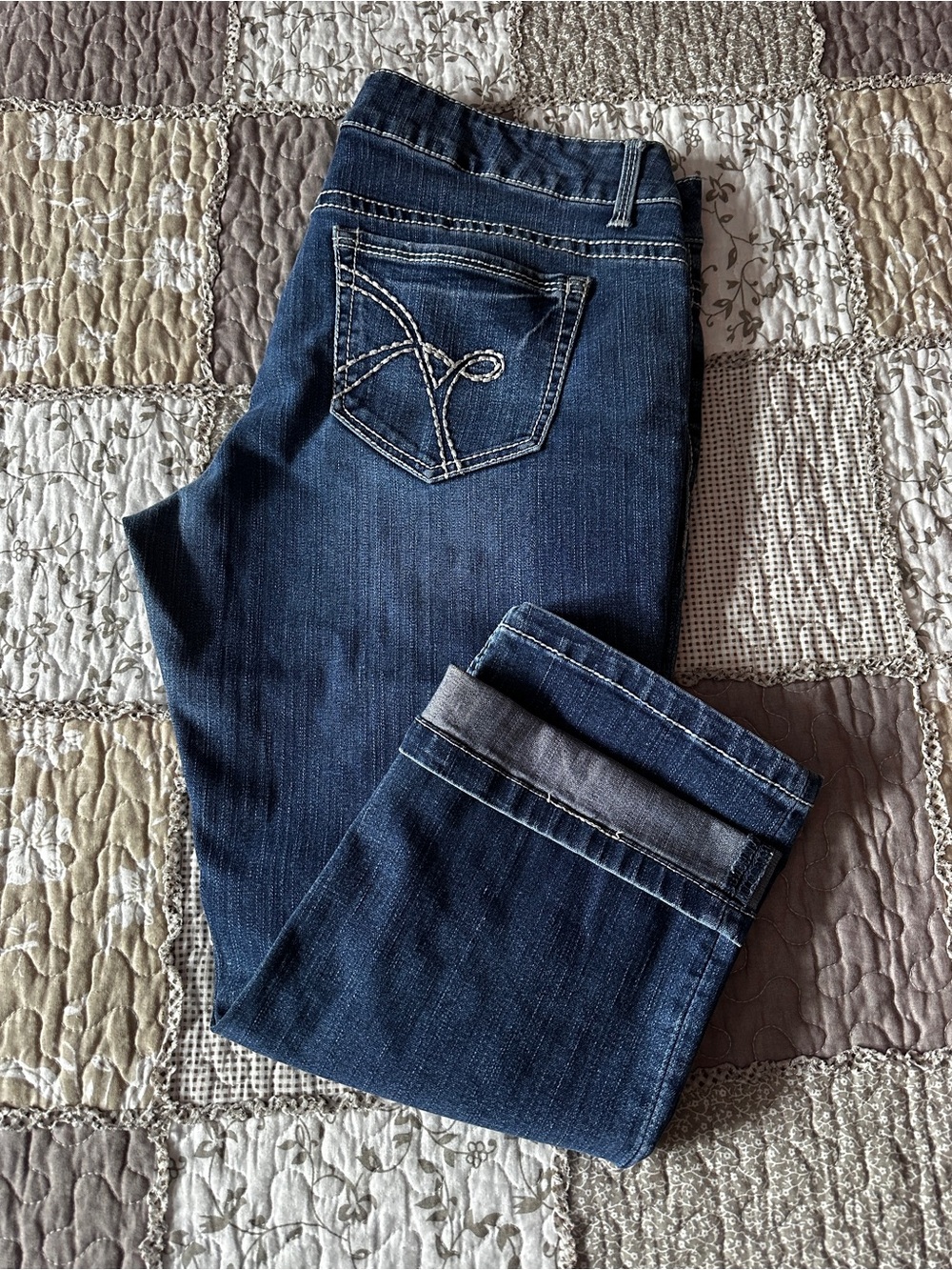 Ricki's Dark Wash Cropped Capri Jeans Size 14 Denim